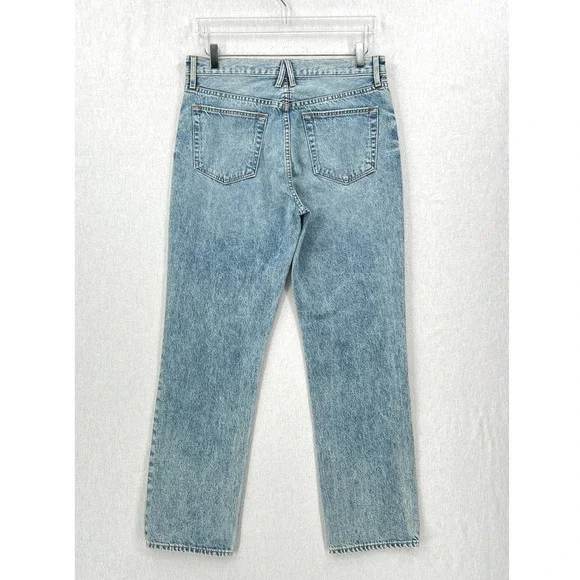 SLVRLAKE Tyler Straight Jeans Womens 30 Blue Distressed Lonely Heart Wash NWOT